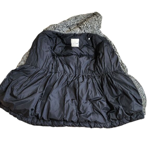 Auth Moncler Puivert Herringbone Down Puffer Coat Jacket Black White M (2) READ - Picture 9 of 16